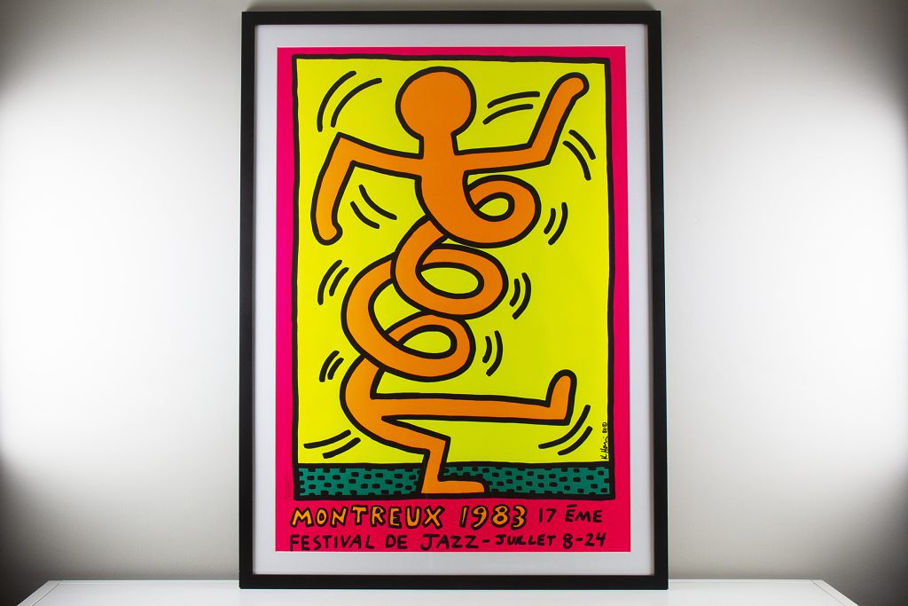Keith Haring Montreux 1983 Silkscreen print framed